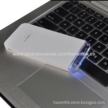 Colorful LED lamp as flashlight and indicator ultra slim power bank, 5,000mAh